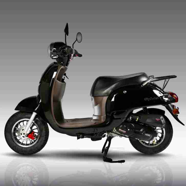 RETRO ROLLER CITY CRUISER SCOOTER MOFA 25 49 50 CCM MOTORROLLER SCHWARZ NEU